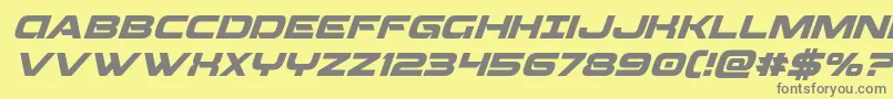 Beamweaponsuperital-fontti – harmaat kirjasimet keltaisella taustalla