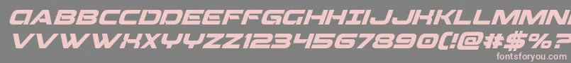 フォントBeamweaponsuperital – 灰色の背景にピンクのフォント