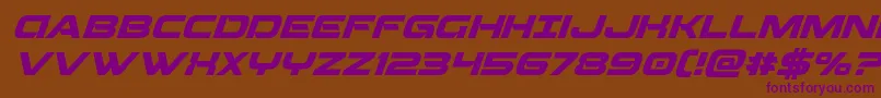 Beamweaponsuperital Font – Purple Fonts on Brown Background