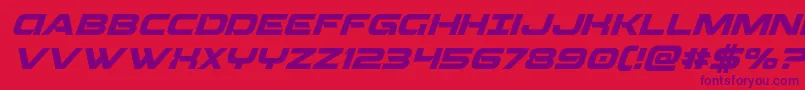 Beamweaponsuperital-Schriftart – Violette Schriften auf rotem Hintergrund
