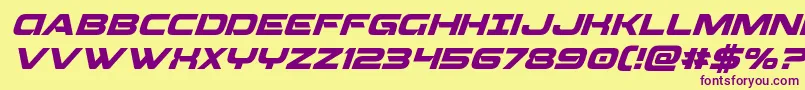 Beamweaponsuperital Font – Purple Fonts on Yellow Background