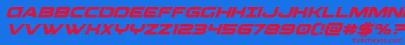 Beamweaponsuperital Font – Red Fonts on Blue Background