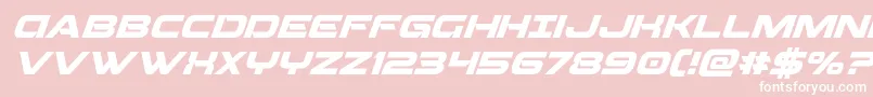 Fonte Beamweaponsuperital – fontes brancas em um fundo rosa