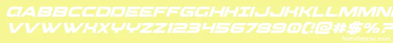 Beamweaponsuperital-fontti – valkoiset fontit keltaisella taustalla