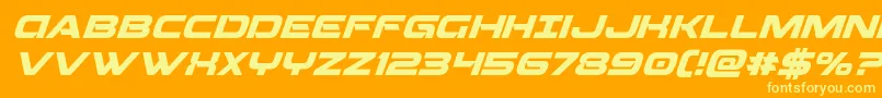 Beamweaponsuperital Font – Yellow Fonts on Orange Background