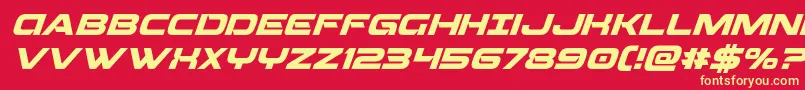 Beamweaponsuperital Font – Yellow Fonts on Red Background