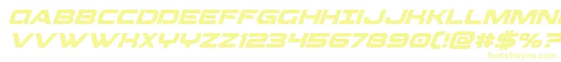 Beamweaponsuperital-fontti – keltaiset fontit valkoisella taustalla