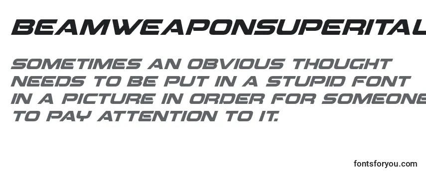 Review of the Beamweaponsuperital Font
