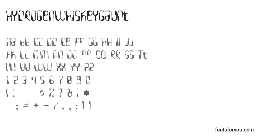 Czcionka Hydrogenwhiskeygaunt – alfabet, cyfry, specjalne znaki