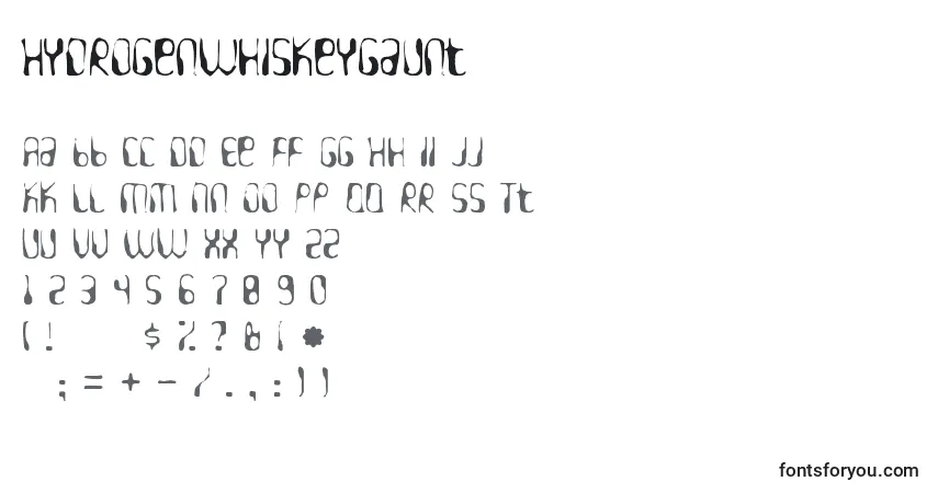 Schriftart Hydrogenwhiskeygaunt – Alphabet, Zahlen, spezielle Symbole