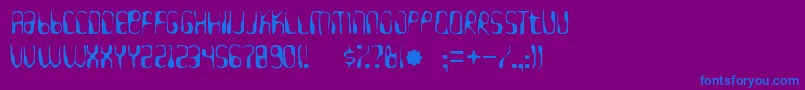 Hydrogenwhiskeygaunt-Schriftart – Blaue Schriften auf violettem Hintergrund
