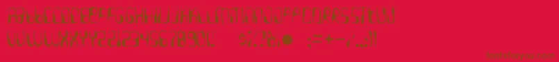 Weitere Informationen zur Hydrogenwhiskeygaunt-Schriftart Hydrogenwhiskeygaunt-Schriftart – Braune Schriften auf rotem Hintergrund