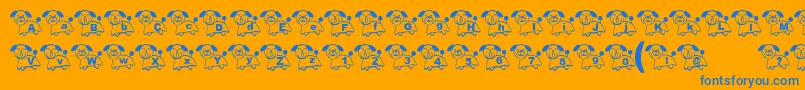 Czcionka TWanFont – niebieskie czcionki na pomarańczowym tle