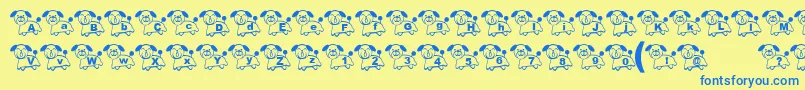Czcionka TWanFont – niebieskie czcionki na żółtym tle