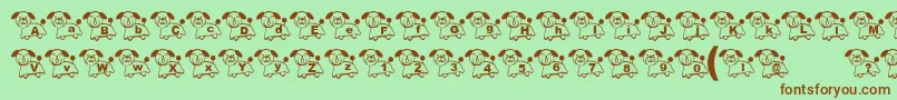TWanFont-Schriftart – Braune Schriften auf grünem Hintergrund