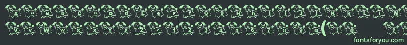 TWanFont-fontti – vihreät fontit mustalla taustalla
