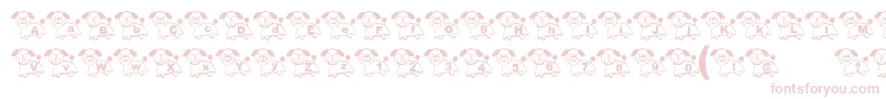 TWanFont-Schriftart – Rosa Schriften auf weißem Hintergrund