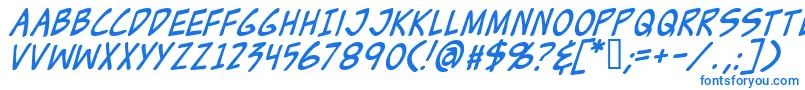 フォントZudji – 白い背景に青い文字