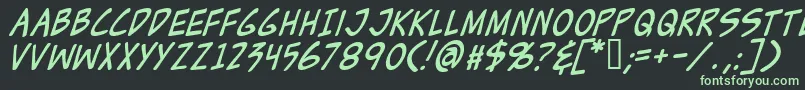 フォントZudji – 黒い背景に緑の文字