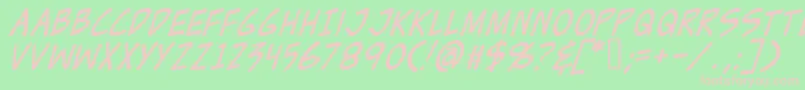 Zudji Font – Pink Fonts on Green Background