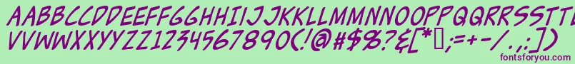 Zudji Font – Purple Fonts on Green Background