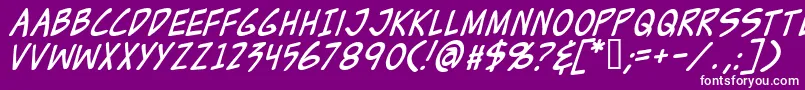 フォントZudji – 紫の背景に白い文字