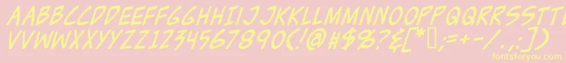 Zudji Font – Yellow Fonts on Pink Background