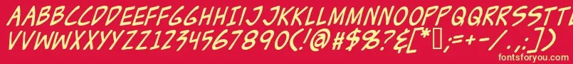 Zudji Font – Yellow Fonts on Red Background