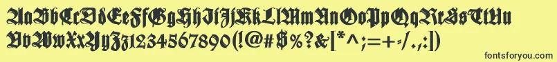 WilhelmklingsporgotischBold Font – Black Fonts on Yellow Background