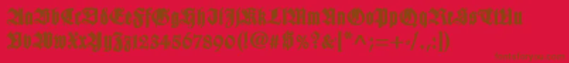 WilhelmklingsporgotischBold Font – Brown Fonts on Red Background