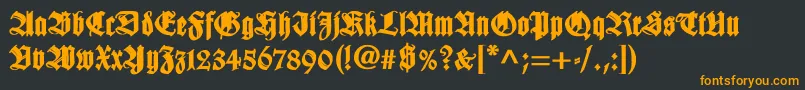 WilhelmklingsporgotischBold Font – Orange Fonts on Black Background