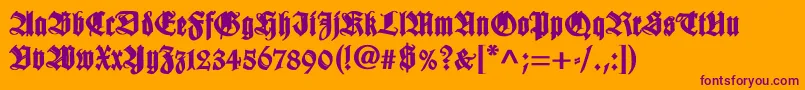 WilhelmklingsporgotischBold Font – Purple Fonts on Orange Background