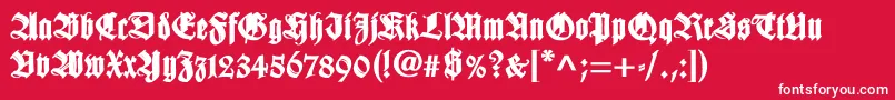 WilhelmklingsporgotischBold Font – White Fonts on Red Background