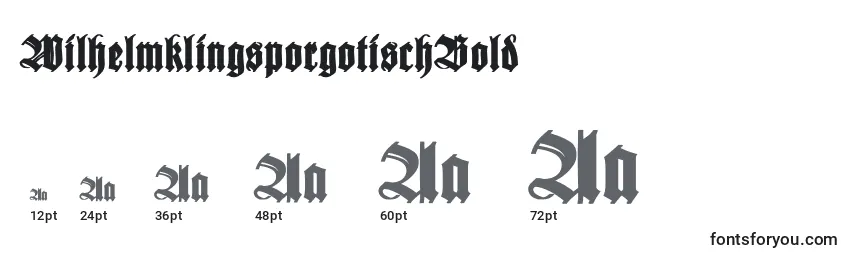 Размеры шрифта WilhelmklingsporgotischBold