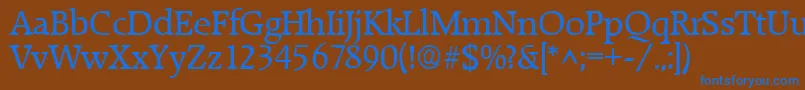 RaleighRegular Font – Blue Fonts on Brown Background