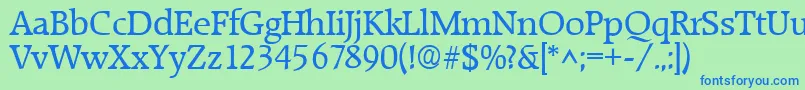 RaleighRegular Font – Blue Fonts on Green Background