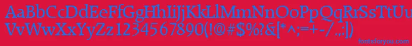 RaleighRegular Font – Blue Fonts on Red Background