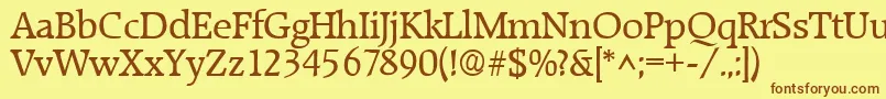 RaleighRegular Font – Brown Fonts on Yellow Background