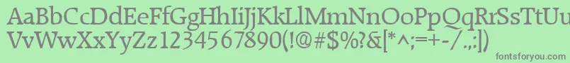 フォントRaleighRegular – 緑の背景に灰色の文字