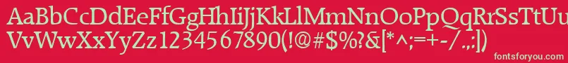 フォントRaleighRegular – 赤い背景に緑の文字