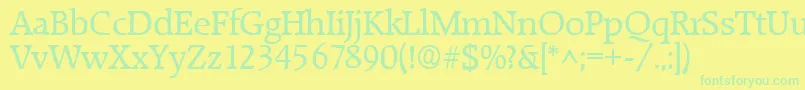 RaleighRegular Font – Green Fonts on Yellow Background