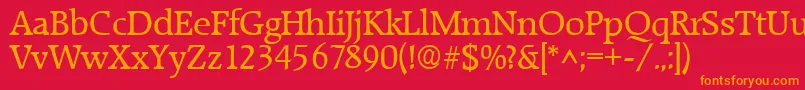 RaleighRegular Font – Orange Fonts on Red Background