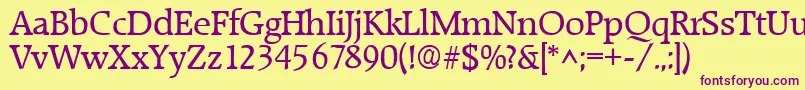 RaleighRegular Font – Purple Fonts on Yellow Background