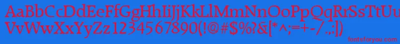 RaleighRegular Font – Red Fonts on Blue Background