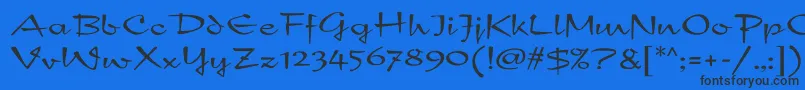 NewDayScript Font – Black Fonts on Blue Background