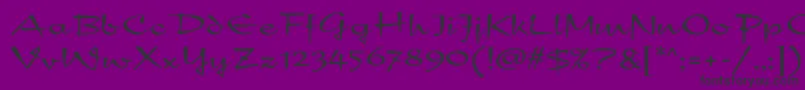 NewDayScript-Schriftart – Schwarze Schriften auf violettem Hintergrund