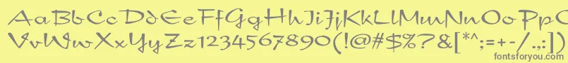 NewDayScript Font – Gray Fonts on Yellow Background