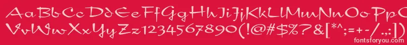 Шрифт NewDayScript – розовые шрифты на красном фоне