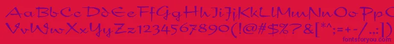 NewDayScript Font – Purple Fonts on Red Background