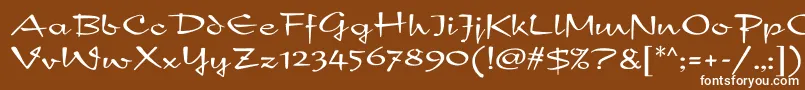 フォントNewDayScript – 茶色の背景に白い文字